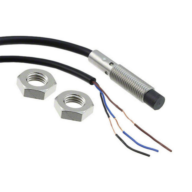 Omron E2BS08KN04WPB12M Proximity sensor, LITE, inductive, stainless steel, short body, M8, unshielded, 4 mm, DC, 3-wire, PNP-NO, 2 m cable