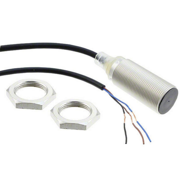 Omron E2BM18KS08WPB22M Proximity sensor, LITE, inductive, nickel-brass, short body, M18, shielded, 8 mm, DC, 3-wire, PNP-NC, 2 m cable