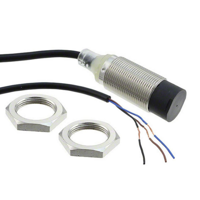 Omron E2BM18KN16WPB12M Proximity sensor, LITE, inductive, nickel-brass, short body, M18, unshielded, 16 mm, DC, 3-wire, PNP-NO, 2 m cable