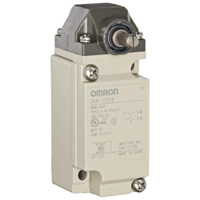 Omron D4A2501N Limit switch, four-pole, double-break, without indicator, roller lever
