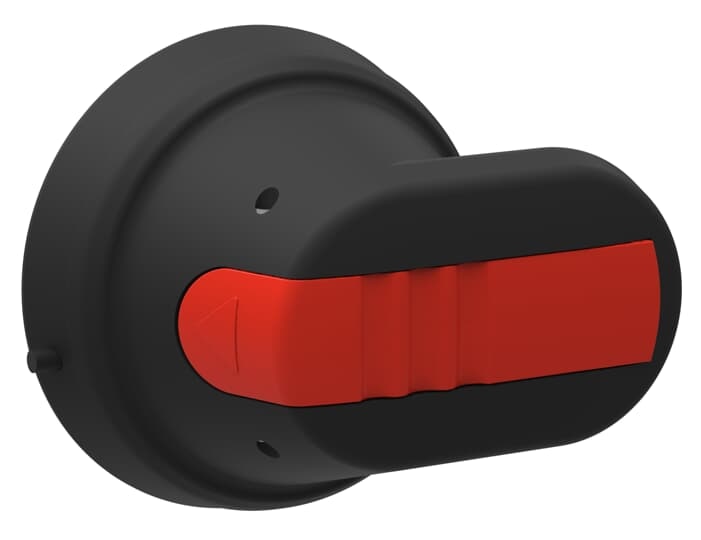 ABB OHB45J6 OHB45J6, pistol handle for base and DIN-rail mounted switches. Suitable for shaft diameter 6 mm. Color black, handle length 45 mm. IP65, NEMA 1, 3R, 12, padlockable with three padlocks in OFF-position, door interlock in ON-position. Screw fixing from the back side of the handle. No screws on the front ensures double insulation.