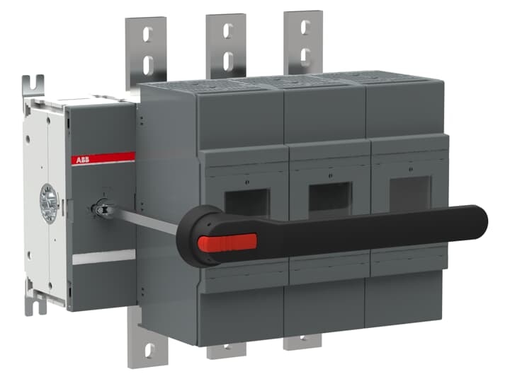 ABB OS1200L03P Switch Fuses,Front Operated,3-pole,03 (Left Side),Class L,1200 A,Handle and shaft included,