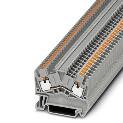 Phoenix Contact 3211799 PTS 2,5, Feed-through terminal block, nom. voltage: 800 V, nominal current: 24 A, connection method: Push-in connection, number of connections: 2, cross section: 0.14 mm² - 4 mm², AWG: 26 - 12, width: 5.2 mm, color: gray, mounting type: NS 35/7,5, NS 35/15