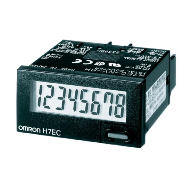 Omron H7ECNFVB Total counter, 1/32DIN (48 x 24 mm), self-powered, LCD, 8-digit, 20cps, VAC/DC input, black case