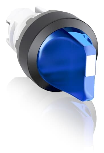 ABB M2SS211L The M2SS2-11L Selector Switch is: 2-position - Maintained - Short handle - Blue - Illuminated - Black Plastic - No contact blockThis Selector Switch is part of ABB's modular plastic range, the most versatile range with a high level of flexibility and market-leading electrical ratings. Engineered for total reliability, longer lifetime, and highest mechanical durability. Self-cleaning contacts ensure reliable operation without the need for maintenance, increasing uptime. A high degree of protection guarantees reliability in extreme environments. The innovative design simplifies the entire process, from selection to easy and quick, tool-free installation. The perfect solution for every application.