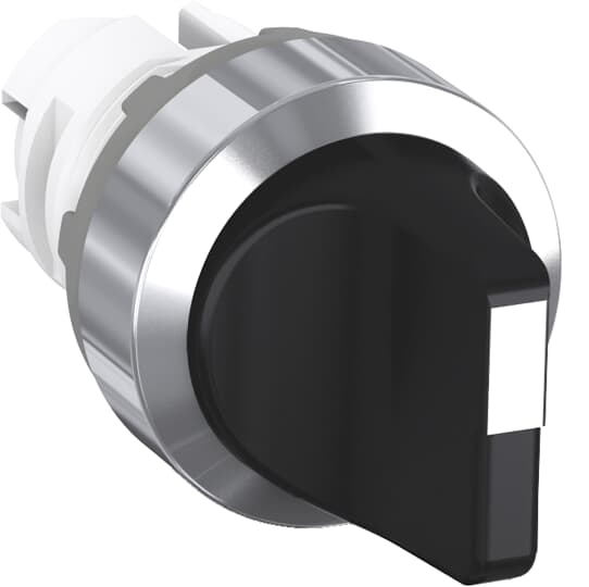ABB M3SS230B The M3SS2-30B Selector Switch is: 3-position - Maintained - Short handle - Black - Non-illuminated - Chrome Metal - No contact blockThis Selector Switch is part of ABB's modular plastic range, the most versatile range with a high level of flexibility and market-leading electrical ratings. Engineered for total reliability, longer lifetime, and highest mechanical durability. Self-cleaning contacts ensure reliable operation without the need for maintenance, increasing uptime. A high degree of protection guarantees reliability in extreme environments. The innovative design simplifies the entire process, from selection to easy and quick, tool-free installation. The perfect solution for every application.