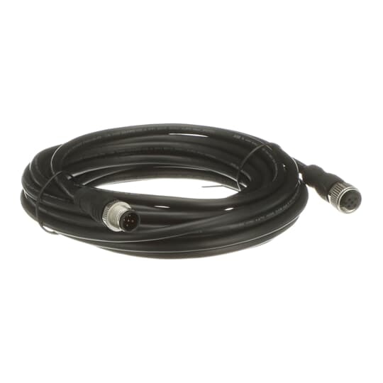 ABB 2TLA020056R2200 M12-C612 is a shielded cable with straight M12-5 male and female connectors. The five conductors have a cross section of 0.34 mm2. The shield is connected to pin 3 (0V) on the male connector. The jacket is made of black PVC. The length of the cable is 6 meters.