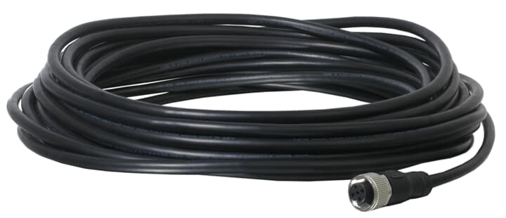 ABB 2TLA020056R1000 M12-C101 is a shielded cable with a straight M12-5 female connector and a free end. The five conductors have a cross section of 0.34 mm2. The jacket is made of black PVC. The length of the cable is 10 meters.