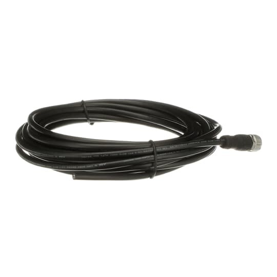 ABB 2TLA020056R0000 M12-C61 is a shielded cable with a straight M12-5 female connector and a free end. The five conductors have a cross section of 0.34 mm2. The jacket is made of black PVC. The length of the cable is 6 meters.