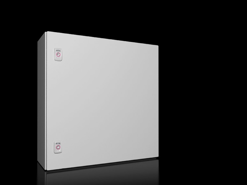 Rittal 1060000 AX Compact enclosure, WHD: 600x600x210 mm, sheet steel, with mounting plate, single-door, with two cam locks