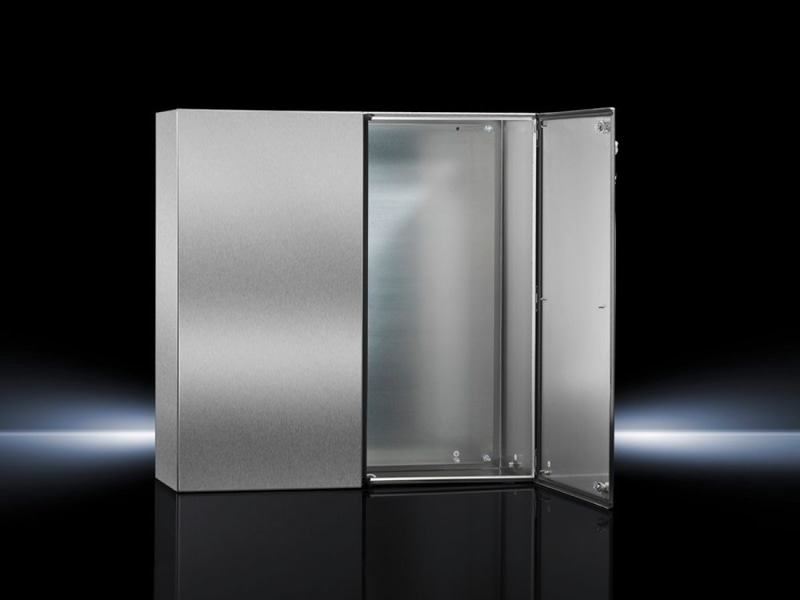 Rittal 1018600 AE Compact enclosure, WHD: 1000x1000x300 mm, Stainless steel 1.4301, with mounting plate, two-door, with two cam locks