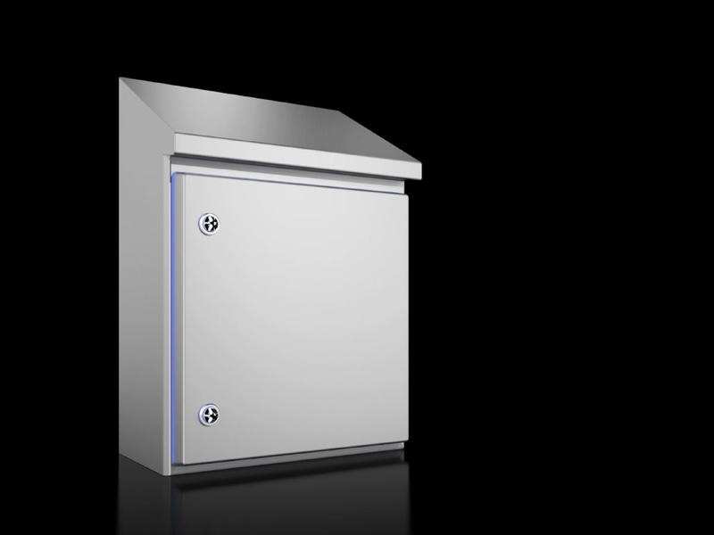 Rittal 1306600 HD Compact enclosure, WHD: 390x430(H1)x549(H2)x210 mm, Stainless steel 1.4301, with mounting plate, with hinged door and silicone seal