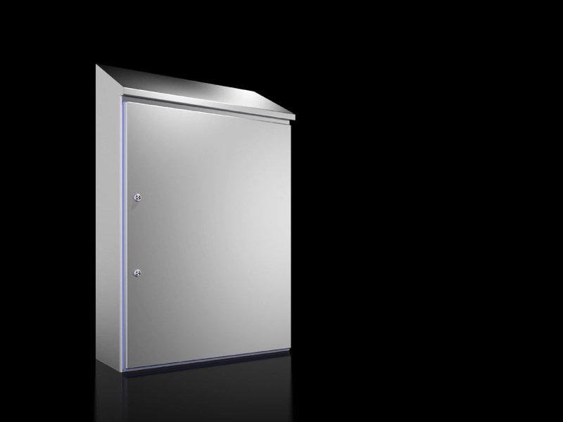 Rittal 1316600 HD Compact enclosure, WHD: 810x1050(H1)x1221(H2)x300 mm, Stainless steel 1.4301, with mounting plate, with hinged door and silicone seal