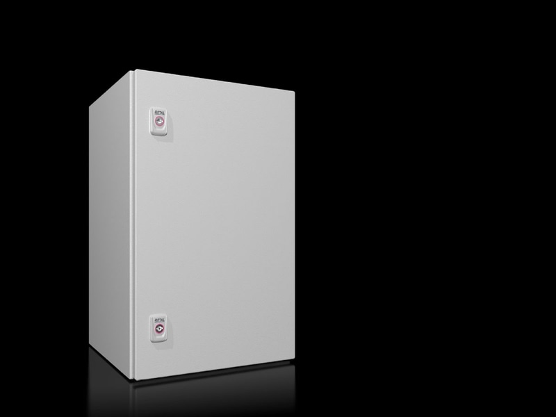 Rittal 1338000 AX Compact enclosure, WHD: 380x600x350 mm, sheet steel, with mounting plate, single-door, with two cam locks