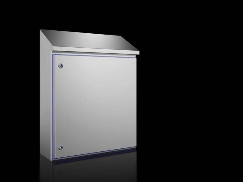 Rittal 1310600 HD Compact enclosure, WHD: 610x650(H1)x769(H2)x210 mm, Stainless steel 1.4301, with mounting plate, with hinged door and silicone seal