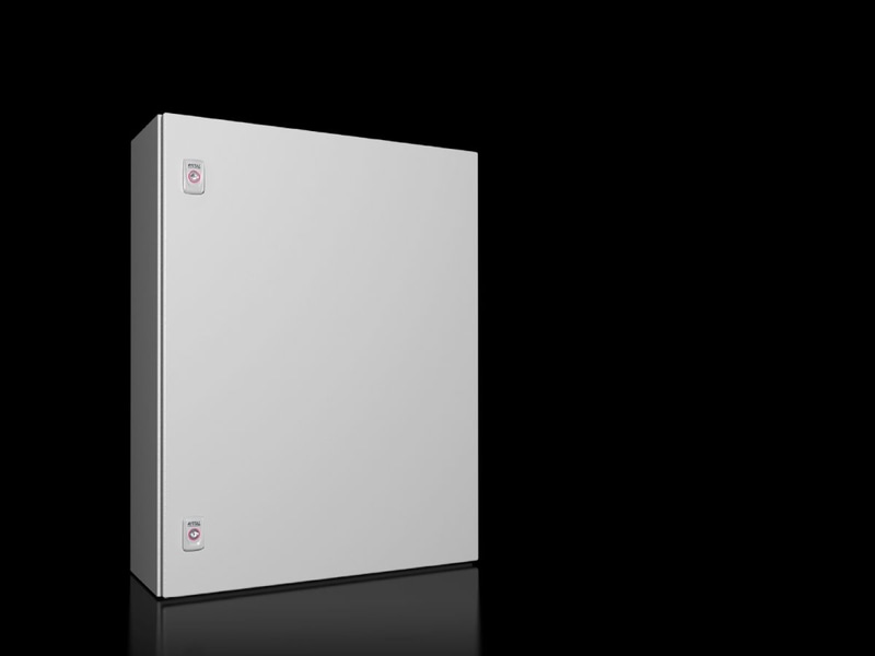 Rittal 1076000 AX Compact enclosure, WHD: 600x760x210 mm, sheet steel, with mounting plate, single-door, with two cam locks