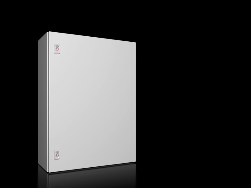 Rittal 1058000 AX Compact enclosure, WHD: 600x800x250 mm, sheet steel, with mounting plate, single-door, with two cam locks