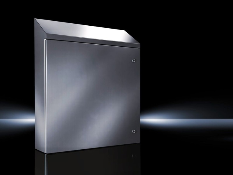 Rittal 8018699 Wallmounted enclosure stainless steel, with Roof Slope - WMS242408N4