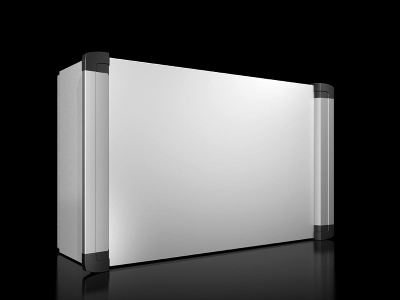 Rittal 6320550 AX Operating housing with handle strips, WHD: 600x380x210 mm, sheet steel, aluminium handle strips, servicing access from the rear