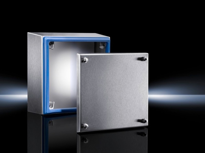 Rittal 1670600 HD Terminal box, WHD: 150x150x80 mm, Stainless steel 1.4301, with cover and silicone seal