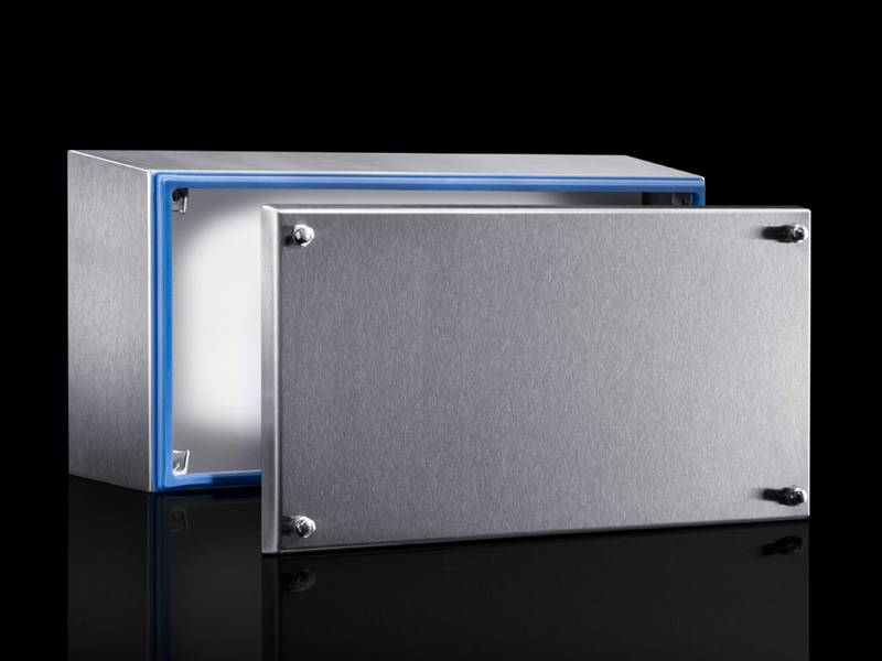 Rittal 1675600 HD Terminal box, WHD: 400x200x120 mm, Stainless steel 1.4301, with cover and silicone seal