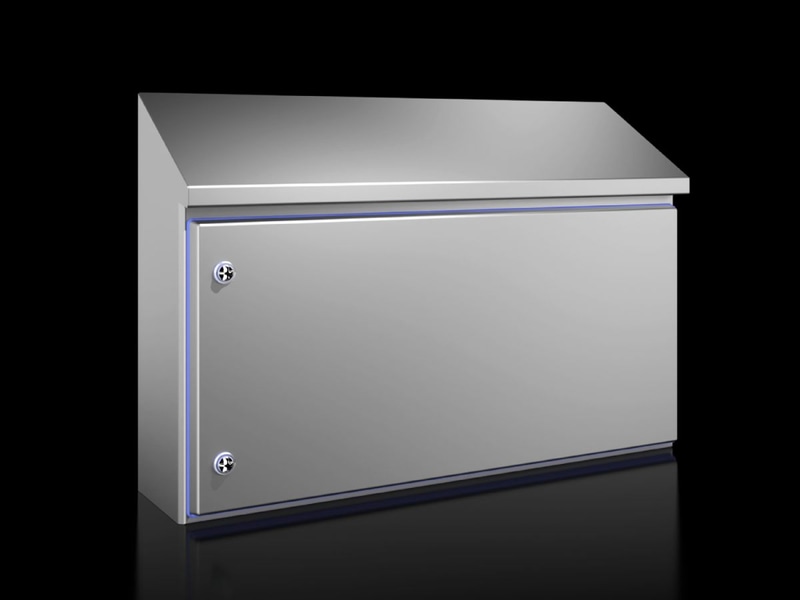 Rittal 1314600 HD Compact enclosure, WHD: 810x430(H1)x549(H2)x210 mm, Stainless steel 1.4301, with mounting plate, with hinged door and silicone seal