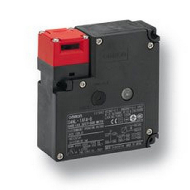 Omron D4NL4CFAB Guard locking switch, M20 (1-conduit), 2NC + 1NC/1NO (slow-action), head: plastic, mechanical lock/24-VDC solenoid release, 10 to 115 VAC/VDC LED indicator