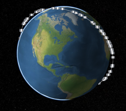 Launched in February, the Doves of Flock 3p orbit the globe. Visualized in Cesium.