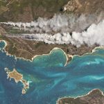 image of wildfires burning on Cape Barren Island, Australia