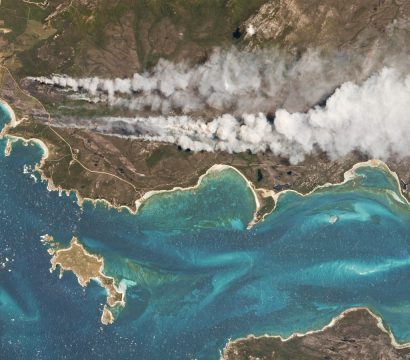 image of wildfires burning on Cape Barren Island, Australia