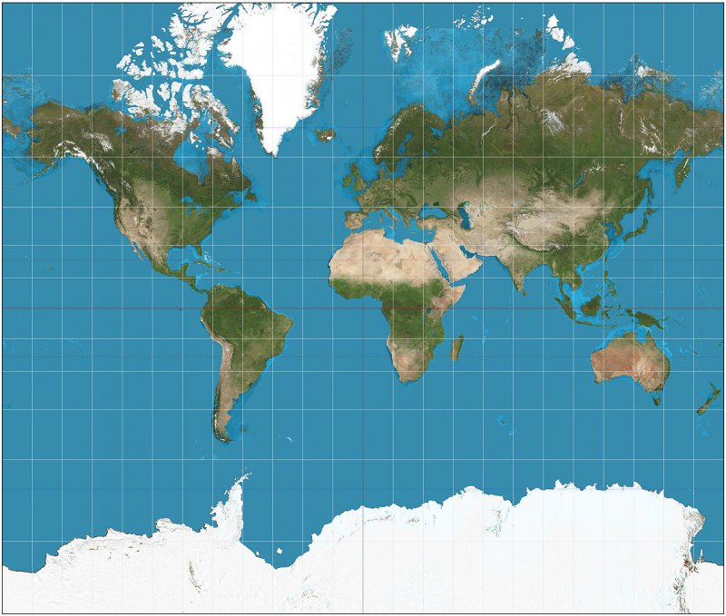 mercator projection map