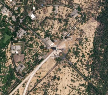 Launch pad at Satish Dhawan space center, imaged on August 19, 2019 © 2019, Planet Labs Inc. All Rights Reserved.