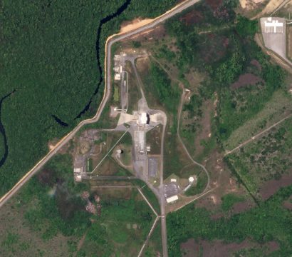 Planet imagery of the Vega launch pad in French Guiana © 2020, Planet Labs Inc. All Rights Reserved.
