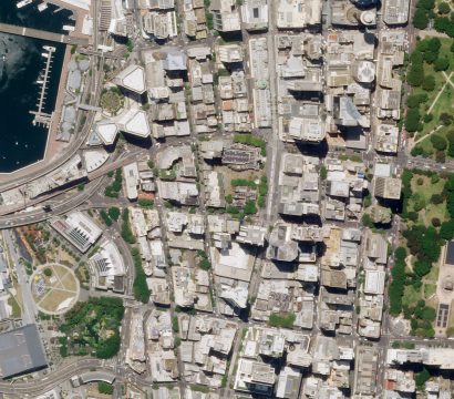 Downtown Sydney, Australia, including the International Convention Centre and Anzac Memorial, collected by a Planet SkySat on January 22, 2020. © 2020, Planet Labs Inc. All Rights Reserved.