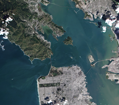 RapidEye last light image of San Francisco, California. © 2020, Planet Labs Inc. All Rights Reserved.