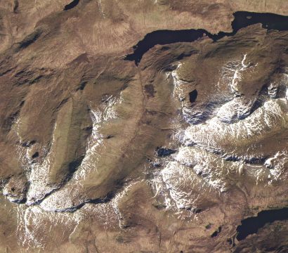Loch Mullardoch and Loch Affric, Scotland on April 13, 2019 • Ancient glaciers carve the U-shaped valleys strewn across the Scottish Highlands. © 2019, Planet Labs Inc. All Rights Reserved.