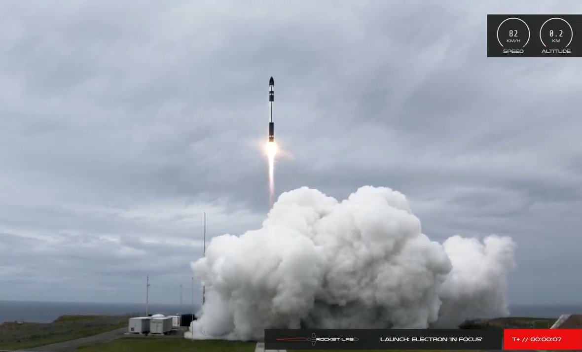 Liftoff of Rocket Lab's Electron rocket carrying nine SuperDoves