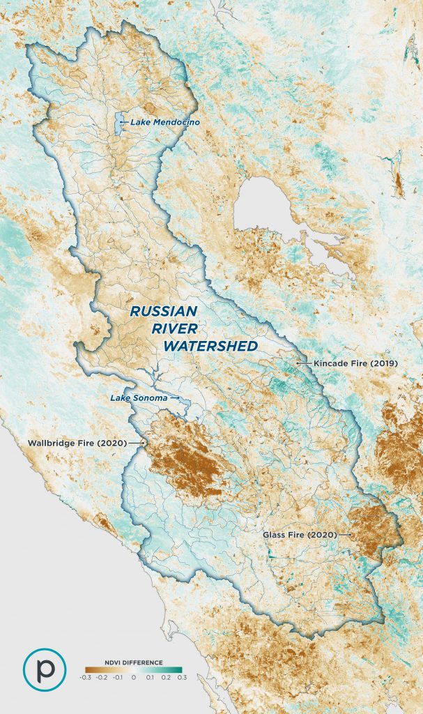 Using NDVI Differences To Measure Drought In The Russian River Watershed   Russian River Watershed Ndvi Difference 2021.06.1 2020.06.1 L12 607x1024 