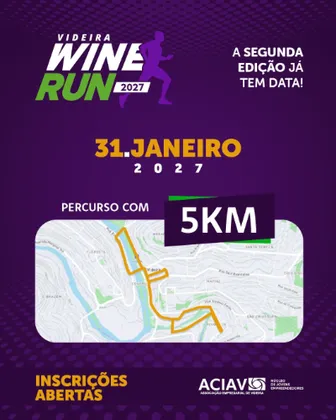Imagem de divulgação da corrida Videira Wine Run 2027