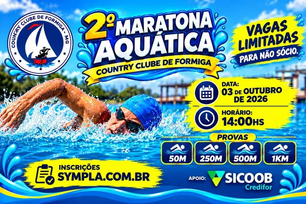 Imagem de divulgação da corrida 2º Maratona Aquática Country Clube De Formiga