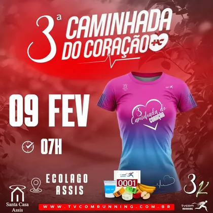 Imagem de divulgação da corrida 3ª Caminhada Do Coração 3km