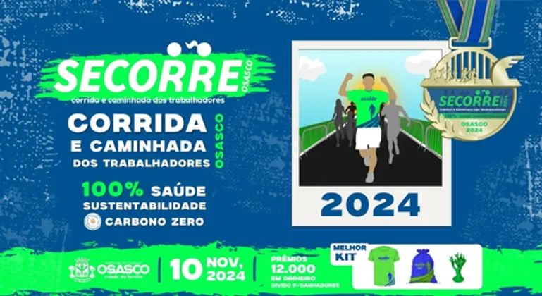 Imagem de divulgação da corrida Secorre corrida e caminhada dos trabalhadores