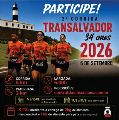 Imagem de divulgação da corrida 2ª Corrida Solidária Da Transalvador 34 Anos