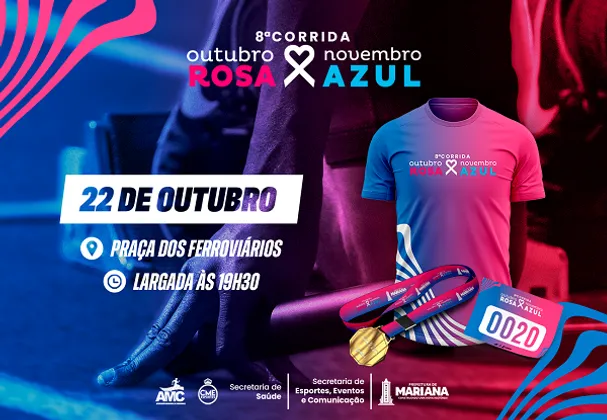 Imagem de divulgação da corrida 8ª Corrida E Caminhada Outubro Rosa E Novembro Azul