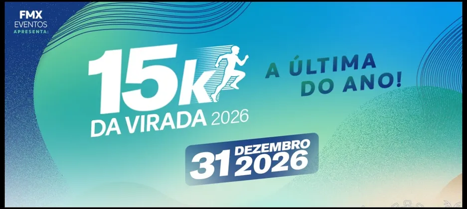 Imagem de divulgação da corrida 15k Da Virada 2026 -  Maceió  Al