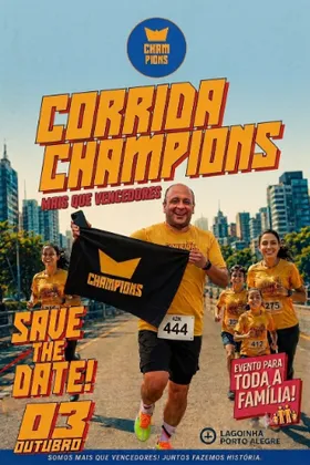 Imagem de divulgação da corrida 1ª Corrida Champions