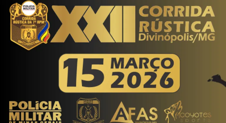 Imagem de divulgação da corrida XXII Corrida Rústica da PMMG em Divinópolis