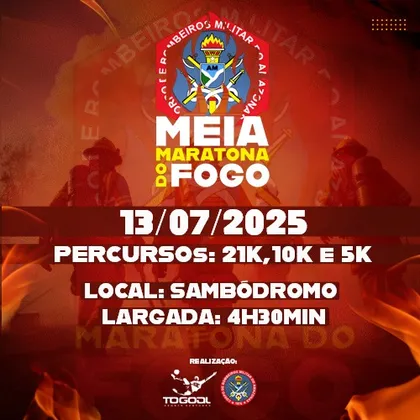 Imagem de divulgação da corrida Meia Maratona Do Fogo