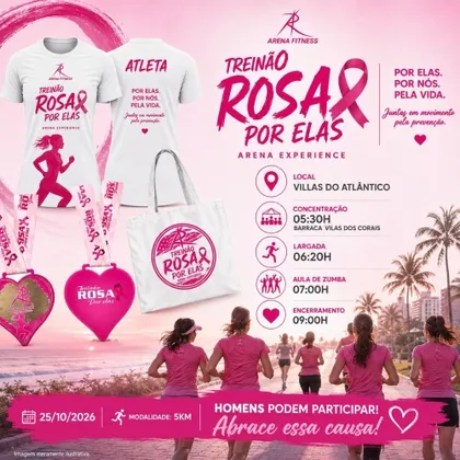 Imagem de divulgação da corrida TreinÃo Rosa Por Elas