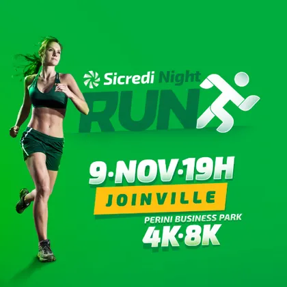 Imagem de divulgação da corrida Sicredi Night Run 2024 - Joinville - Sc